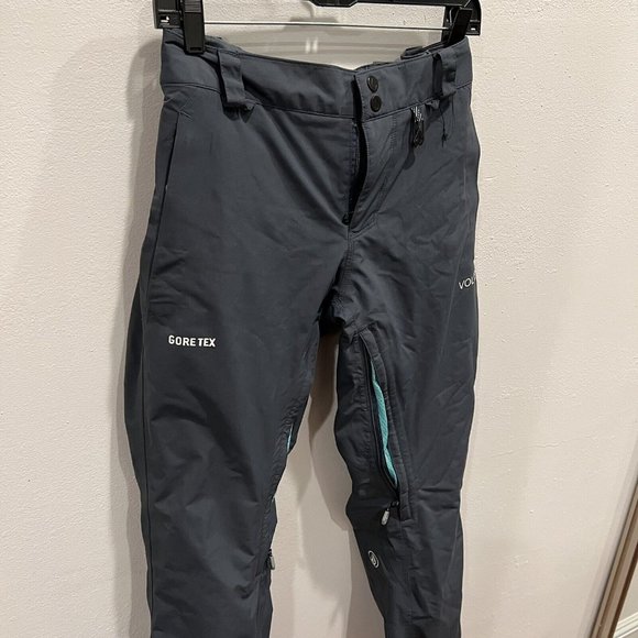 Volcom Women's Gore-Tex Snowboard Ski Pants Cheetah Liner Blue Gray Snow Pants - Picture 5 of 13